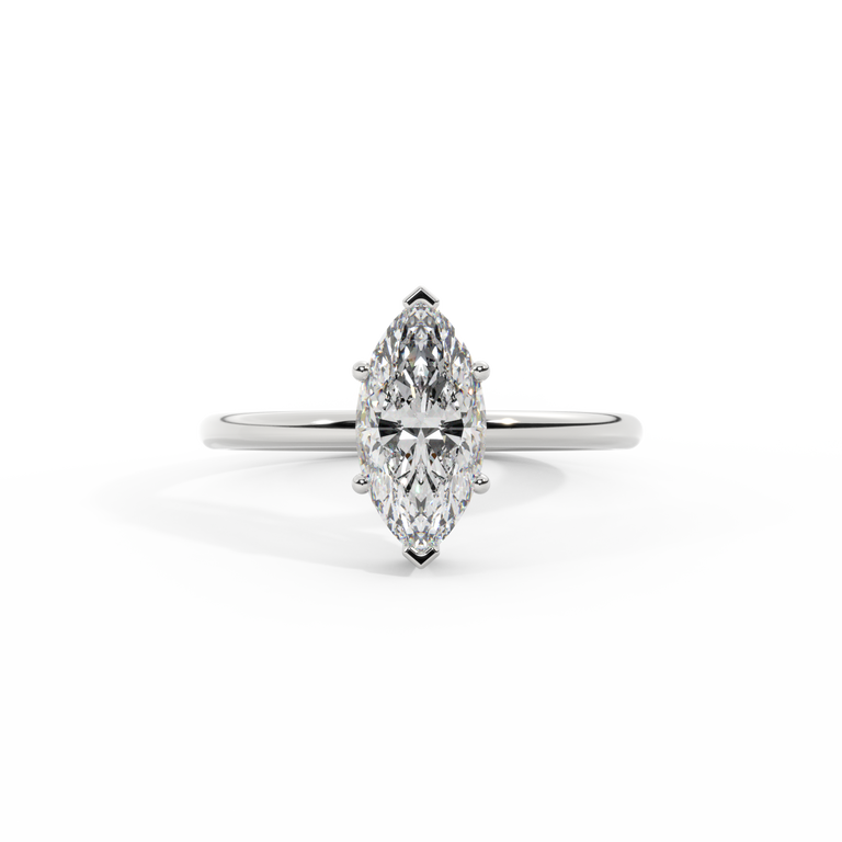 Naturally Mined Diamond Solitaire Platinum Ring (Diamond Pavé) (IGI 691546117)