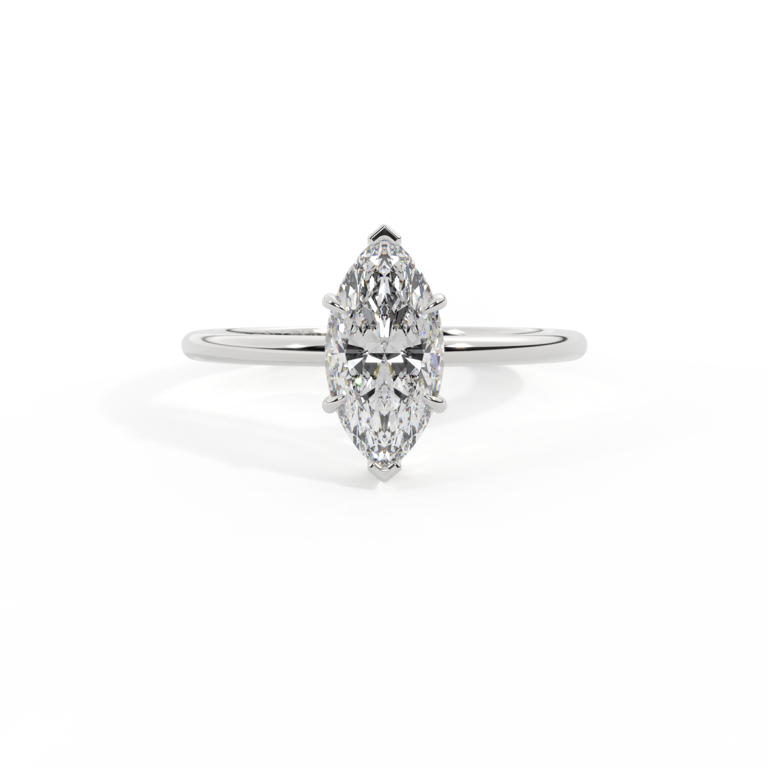 Lab Grown Diamond Solitaire Marquise Cut Platinum Ring – Fenton