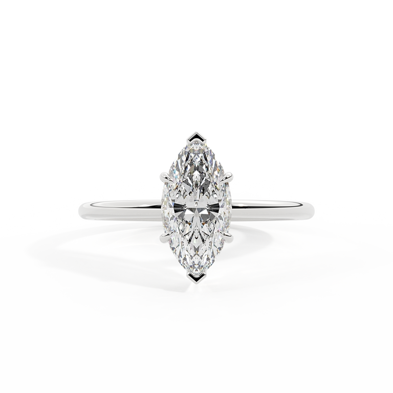 Lab Grown Diamond Solitaire Marquise Cut Platinum Ring