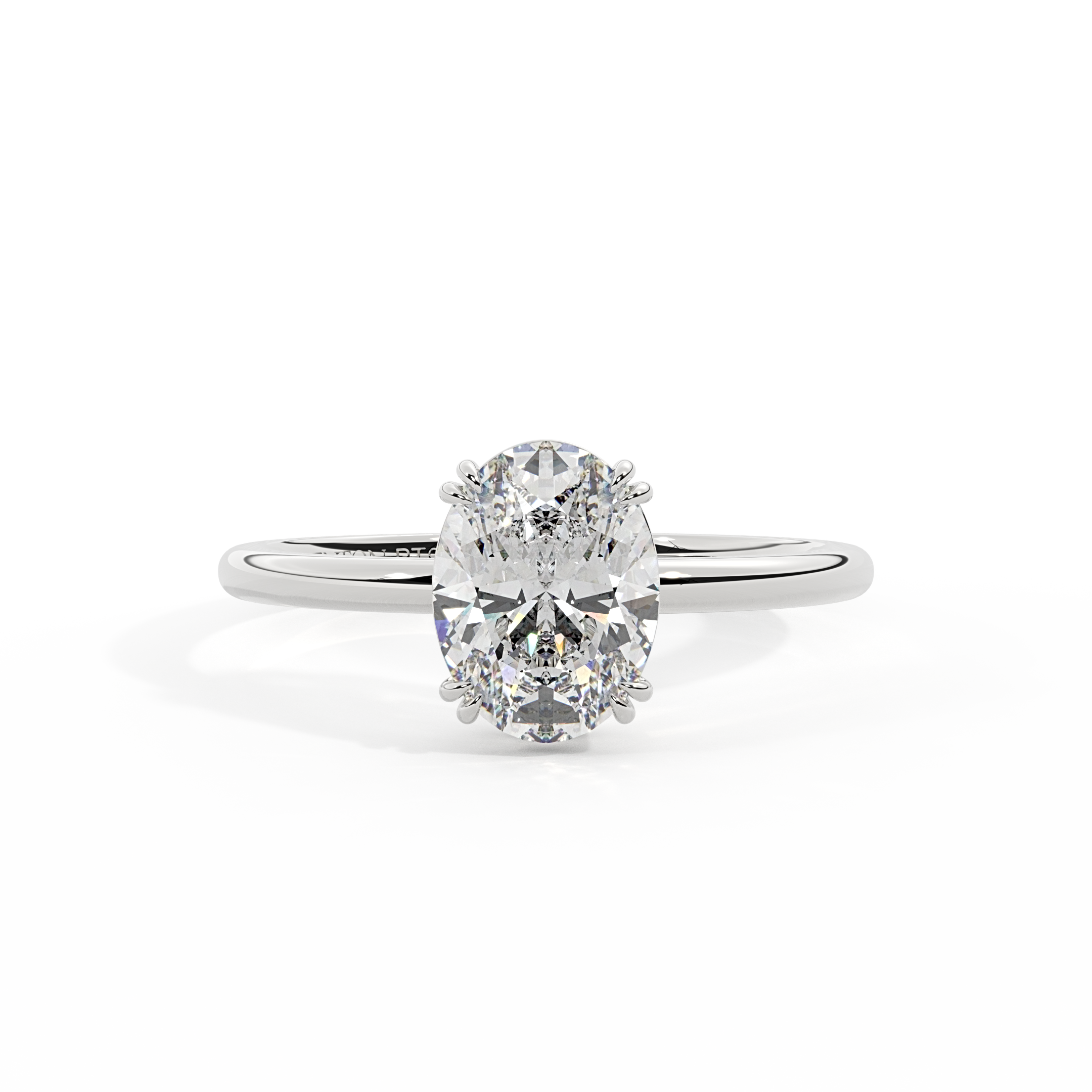 Lab Grown Diamond Solitaire Oval Cut Platinum Ring