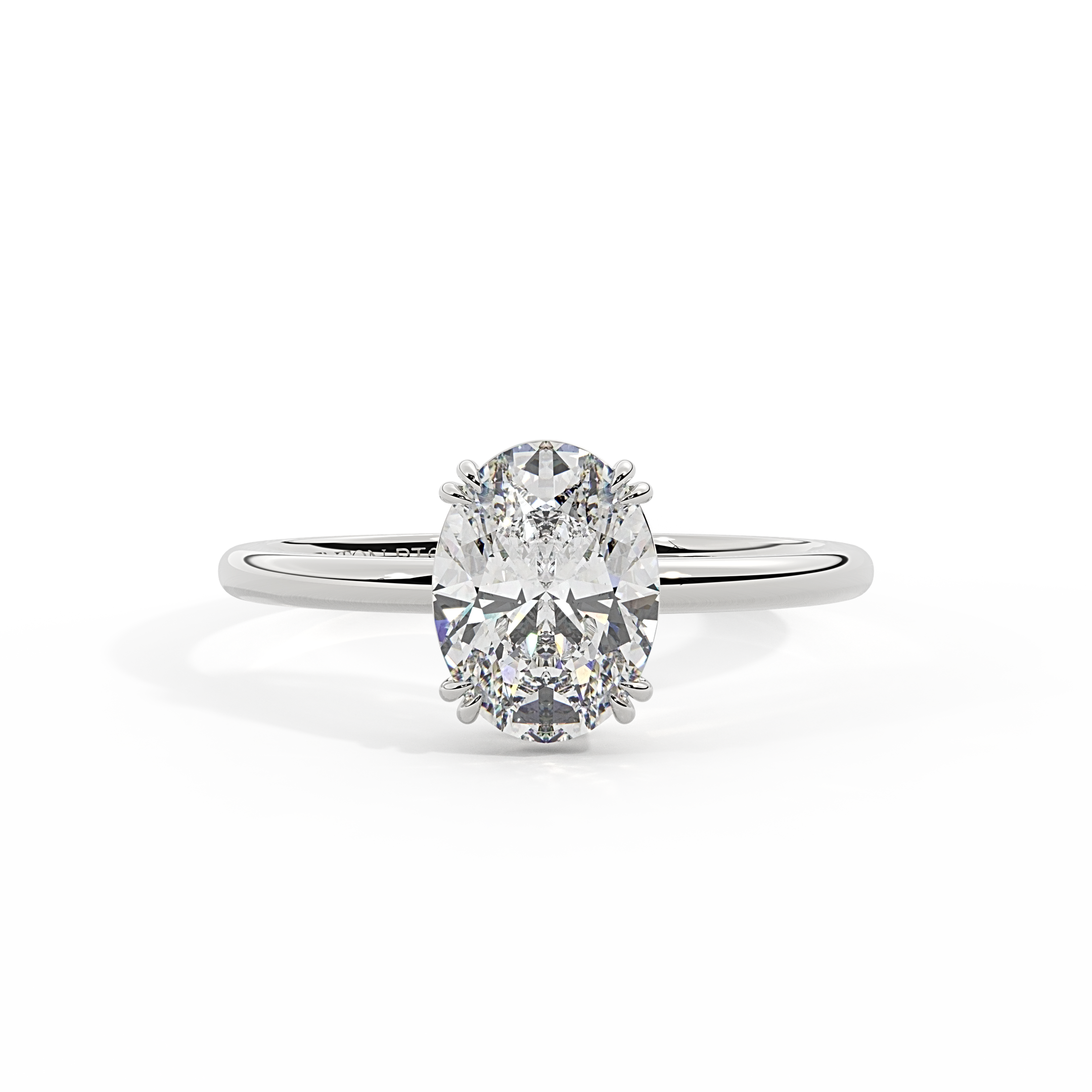 Lab Grown Diamond Solitaire Oval Cut Platinum Ring