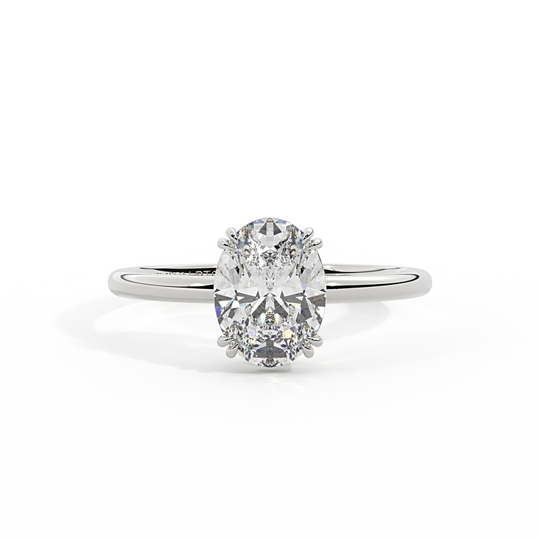 Lab Grown Diamond Solitaire Oval Cut Platinum Ring