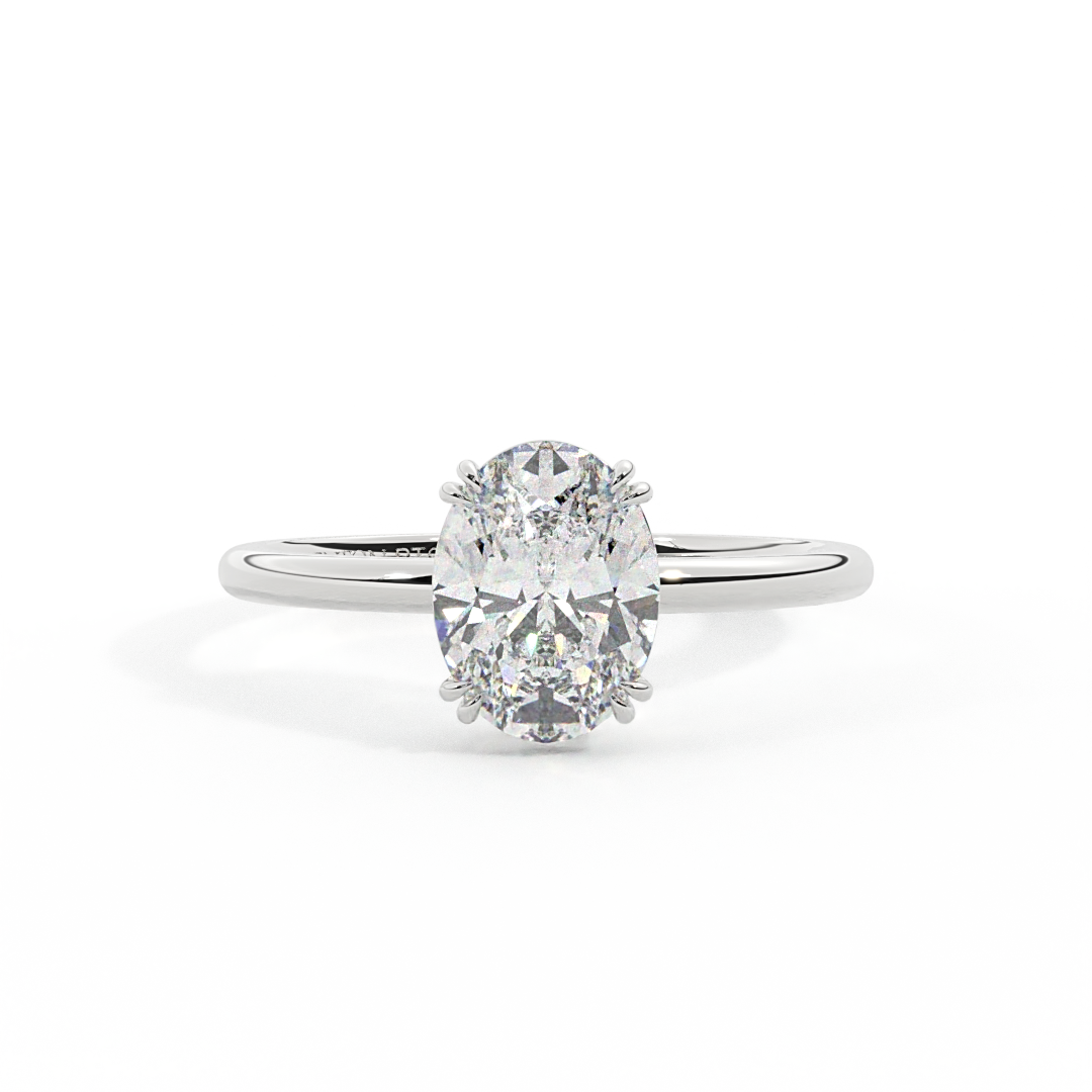 Lab Grown Diamond Solitaire Oval Cut Platinum Ring