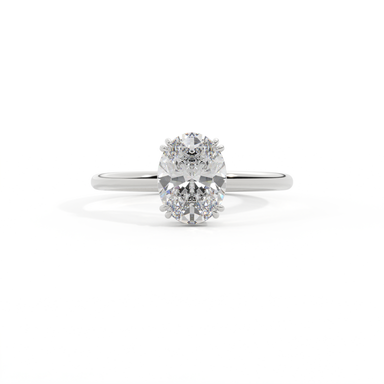 Lab Grown Diamond Solitaire Oval Cut Platinum Ring