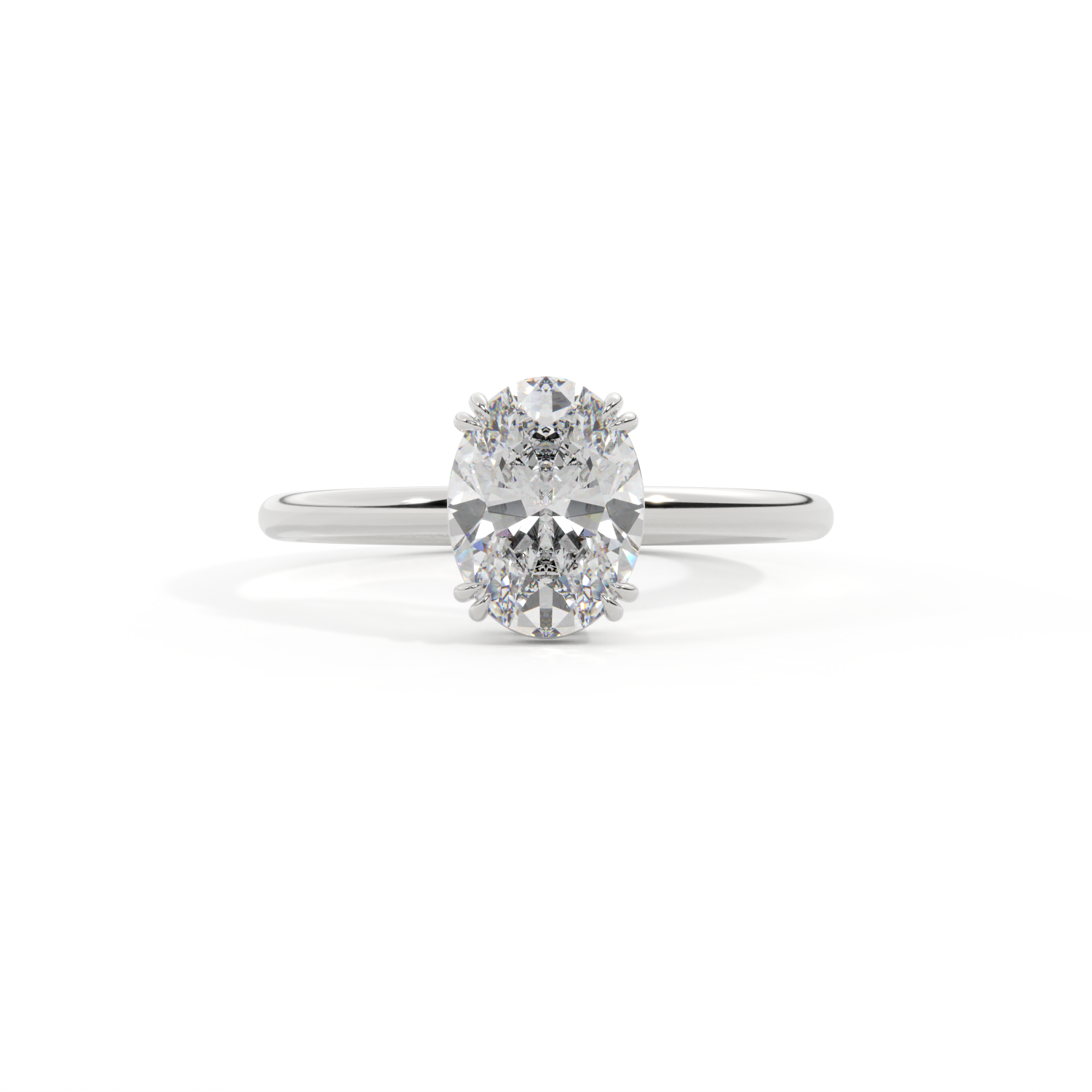 Lab Grown Diamond Solitaire Oval Cut Platinum Ring