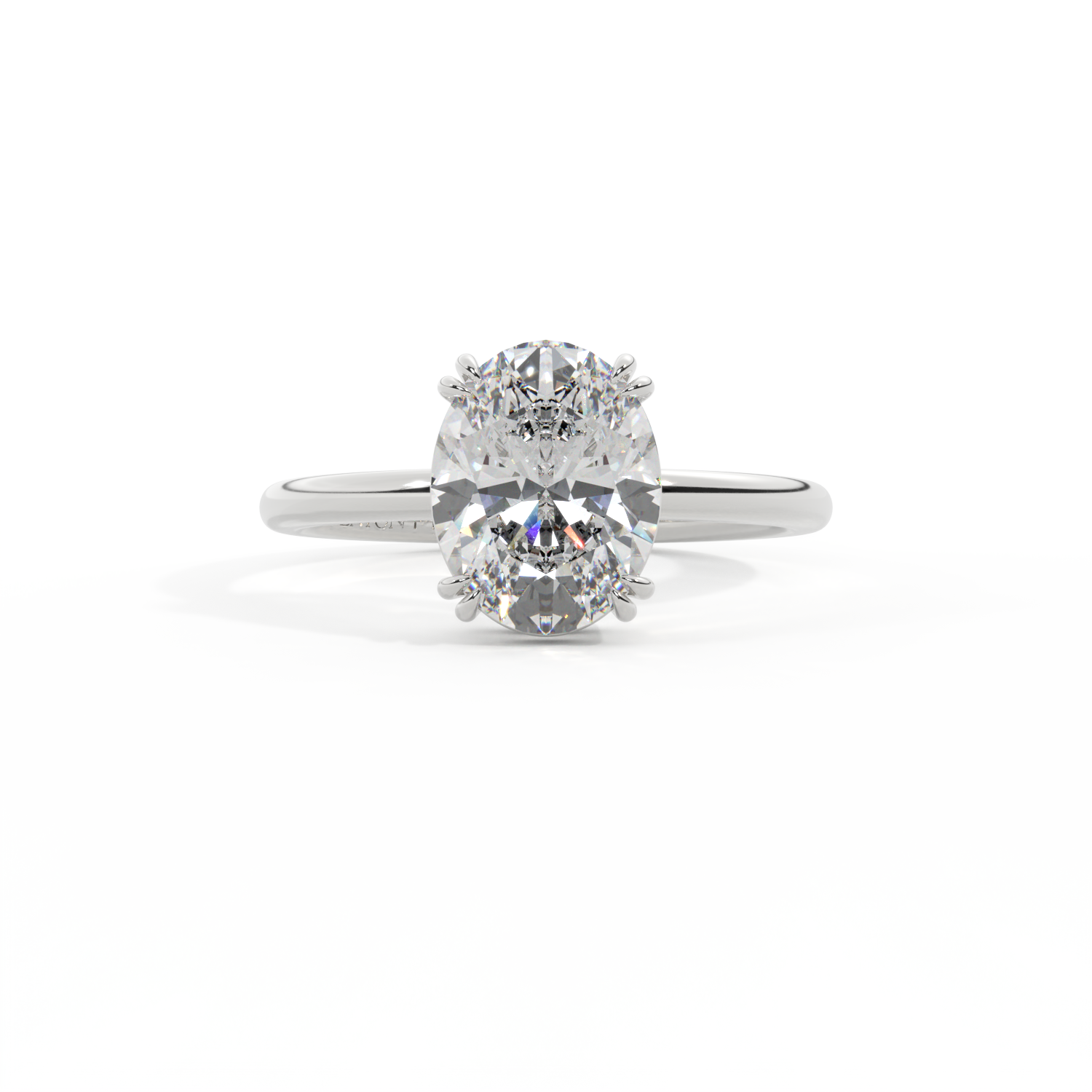 Lab Grown Diamond Solitaire Oval Cut Platinum Ring