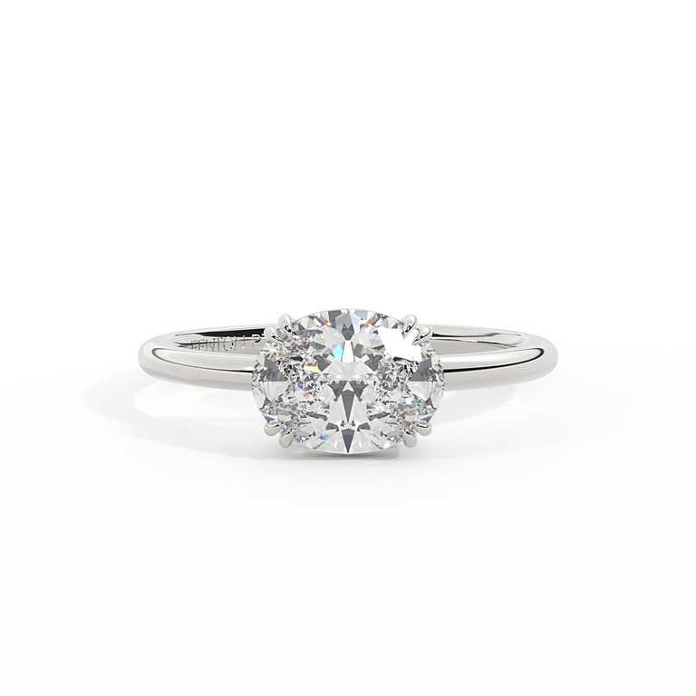 Lab Grown Diamond Solitaire Oval Cut Platinum Ring