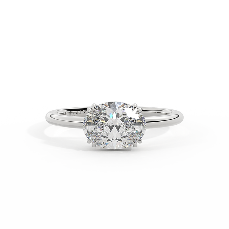 Lab Grown Diamond Solitaire Oval Cut Platinum Ring