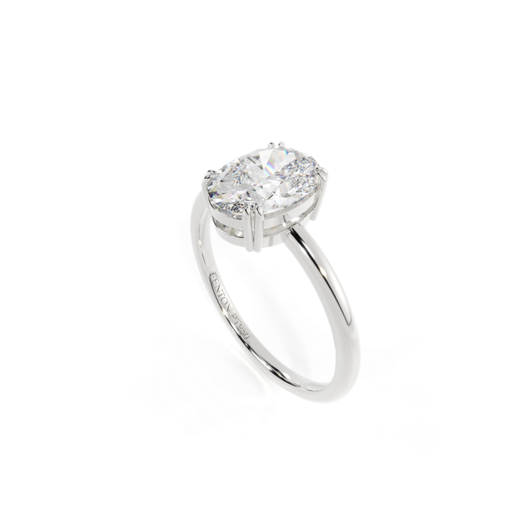 Lab Grown Diamond Solitaire Oval Cut Platinum Ring
