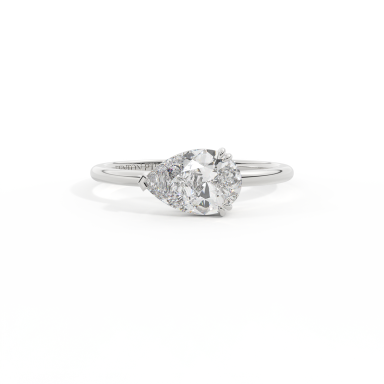 Lab Grown Diamond Solitaire Pear Cut Platinum Ring
