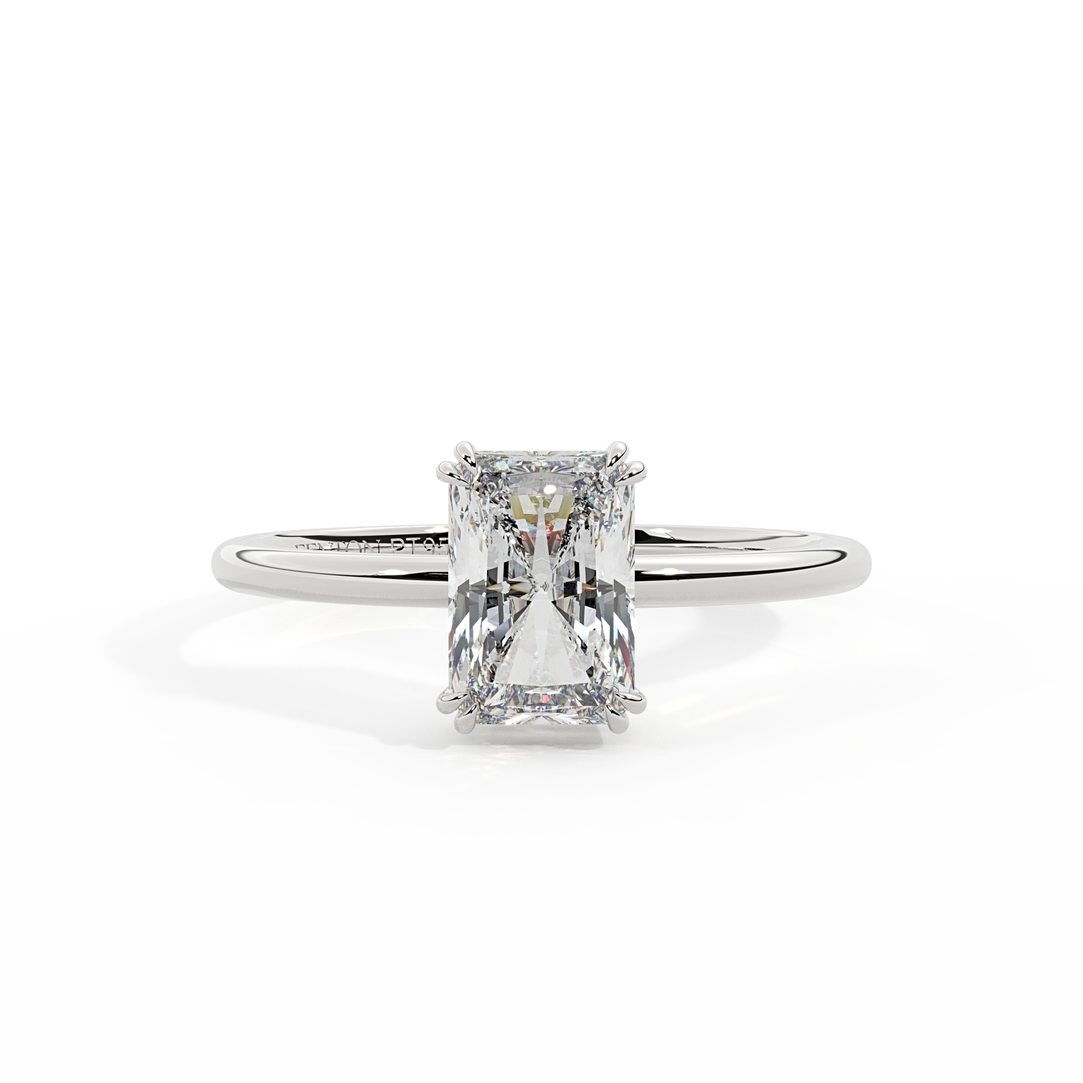 Lab Grown Diamond Solitaire Radiant Cut Platinum Ring