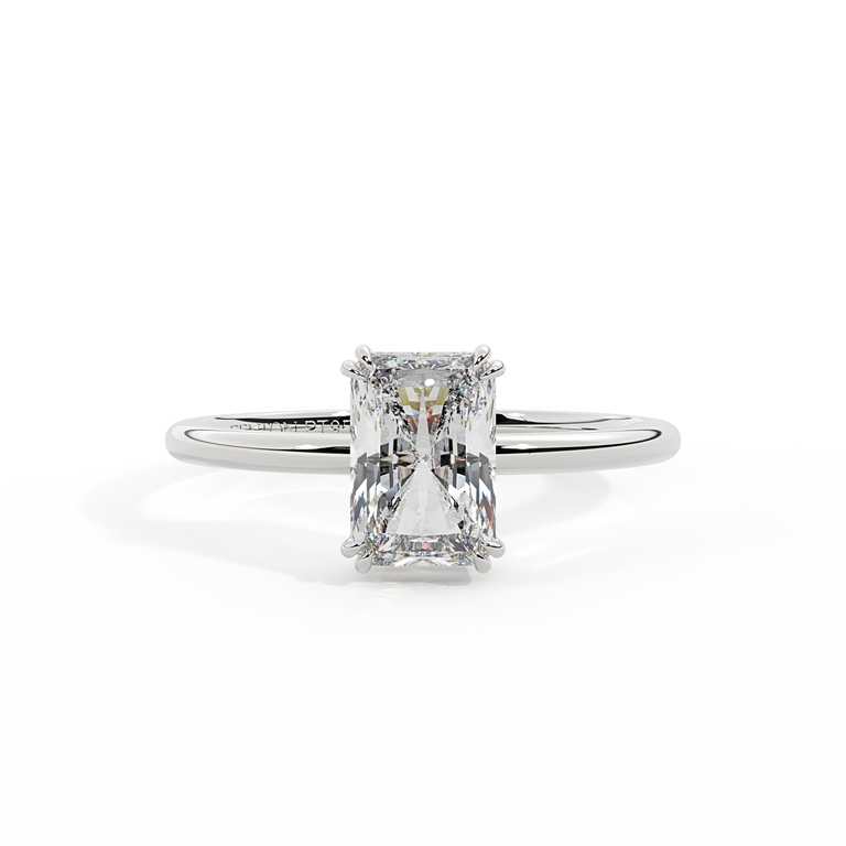 Lab Grown Diamond Solitaire Radiant Cut Platinum Ring