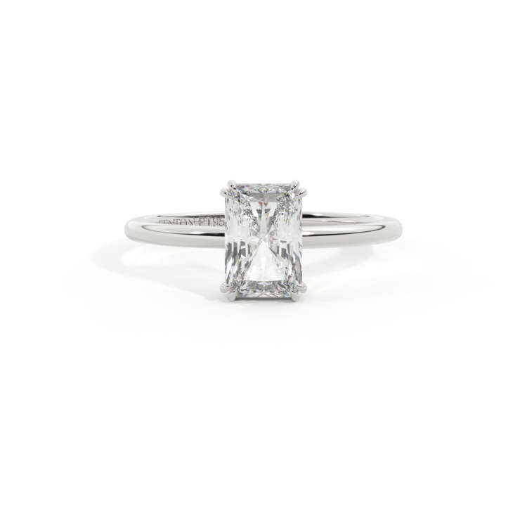Lab Grown Diamond Solitaire Radiant Cut Platinum Ring