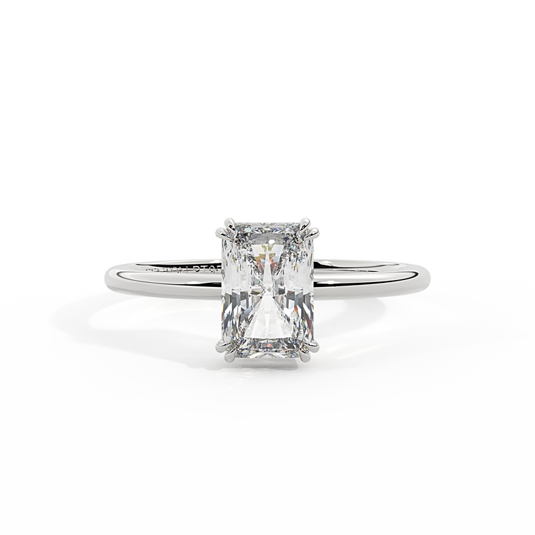 Lab Grown Diamond Solitaire Radiant Cut Platinum Ring