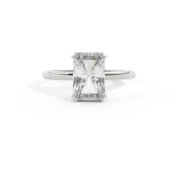 Lab Grown Diamond Solitaire Radiant Cut Platinum Ring