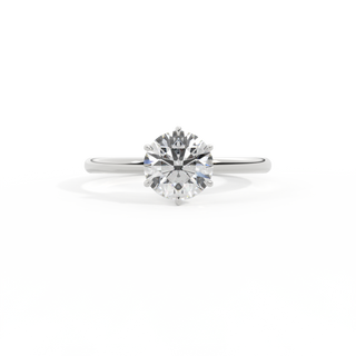Lab Grown Solar Diamond Solitaire Round Cut Platinum Ring