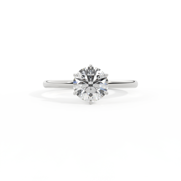 Naturally Mined Diamond Solitaire Platinum Ring (IGI 569393629)