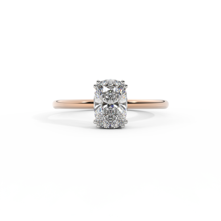 Naturally Mined Diamond Solitaire 18K Rose Gold Ring (GIA 2537532170)