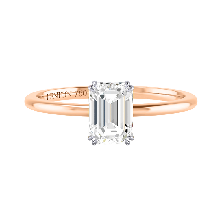 Naturally Mined Diamond Solitaire 18K Rose Gold Ring (GIA 1498412714)