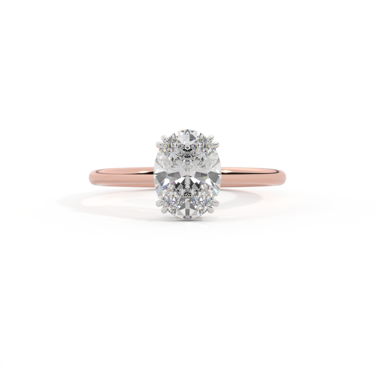 Naturally Mined Diamond Solitaire 18K Rose Gold Ring (GIA 2231478154)