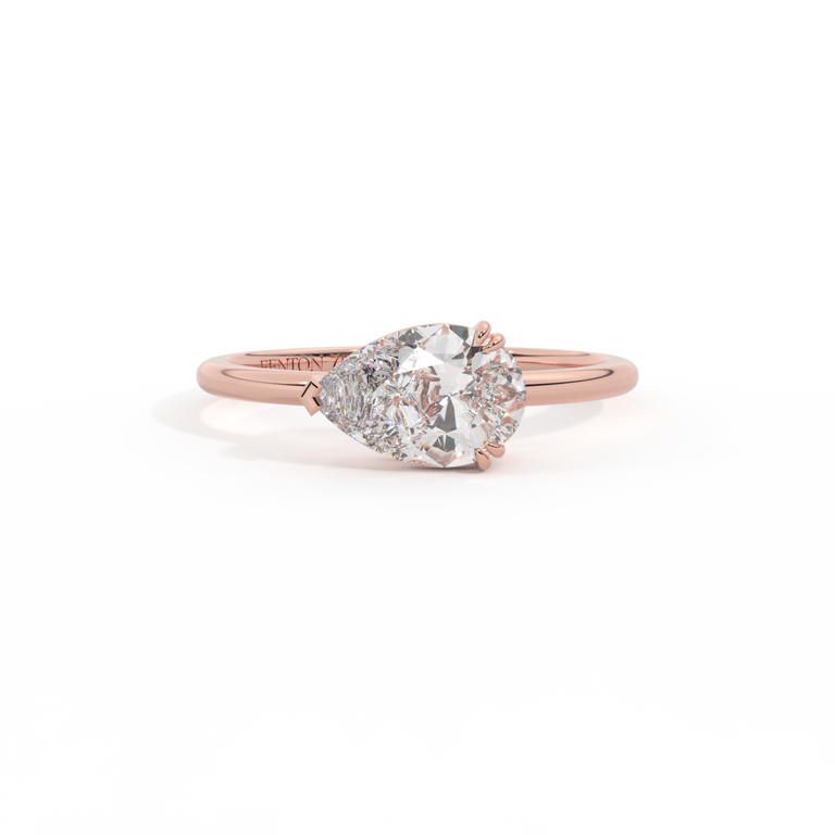 Lab Grown Diamond Solitaire Pear Cut 18k Rose Gold Ring