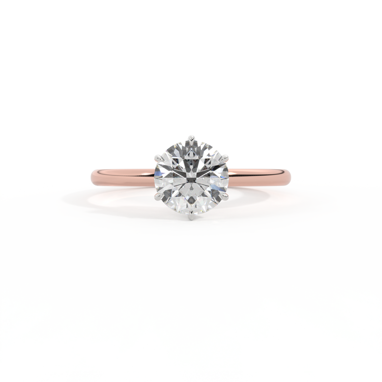 Lab Grown Diamond Solitaire 18K Rose Gold Ring (GIA 6505477515)