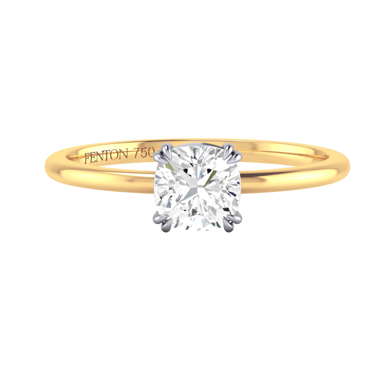 Naturally Mined Diamond Solitaire 18K Yellow Gold Ring (IGI 483185623)