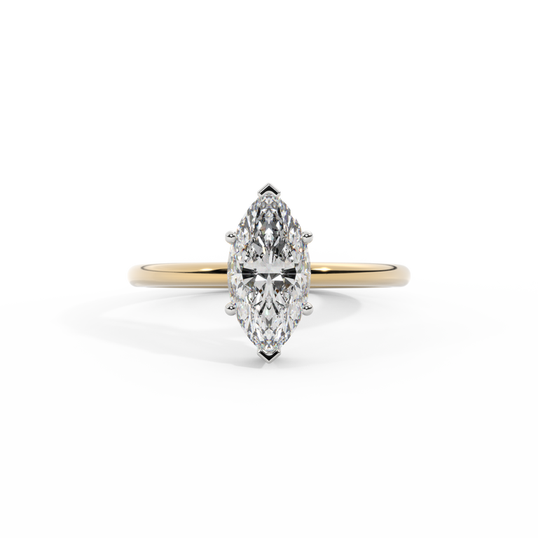 Naturally Mined Diamond Solitaire 18K Yellow Gold Ring (Diamond Pavé) (GIA 6421414776)