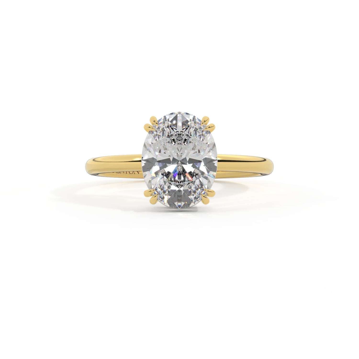 Lab Grown Diamond Solitaire Oval Cut 18k Yellow Gold Ring