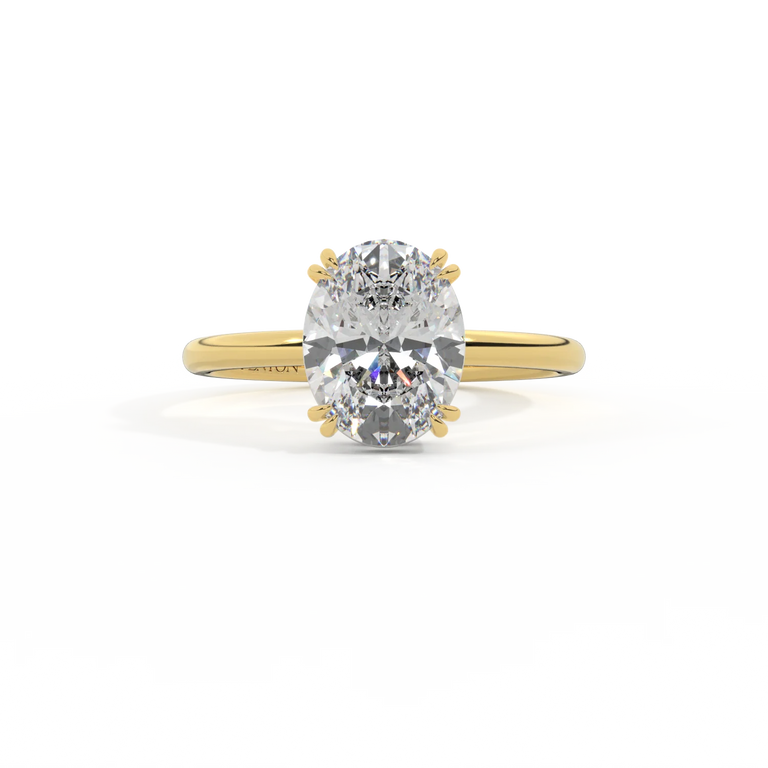 Treasure Box Lab Grown Diamond Solitaire Oval 18k Yellow Gold 2.5ct