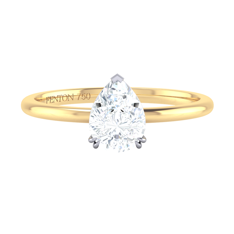 Naturally Mined Diamond Solitaire 18K Yellow Gold Ring (GIA 5446593557)