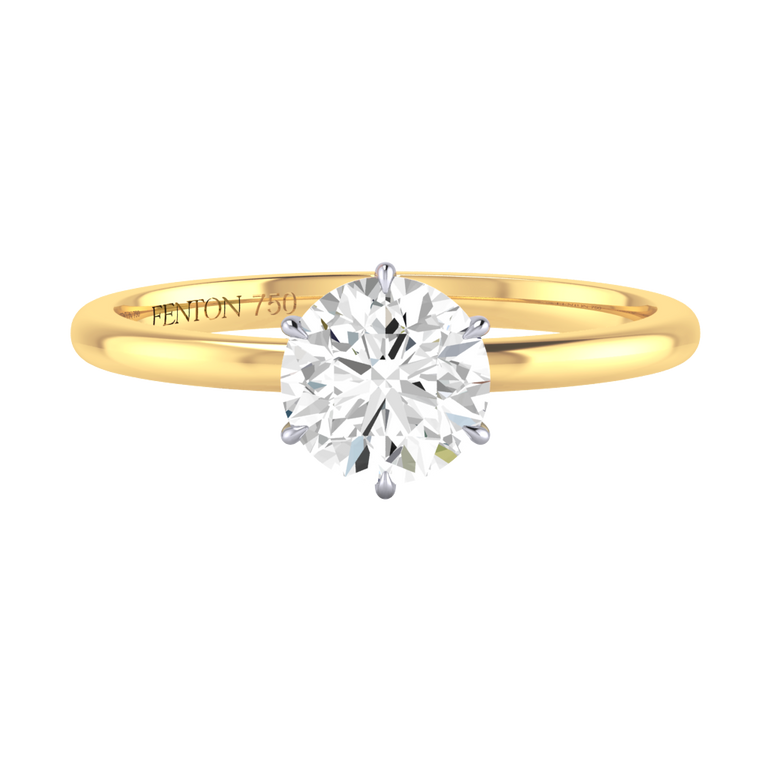 Naturally Mined Diamond Solitaire 18K Yellow Gold Ring (GIA 6471122216)