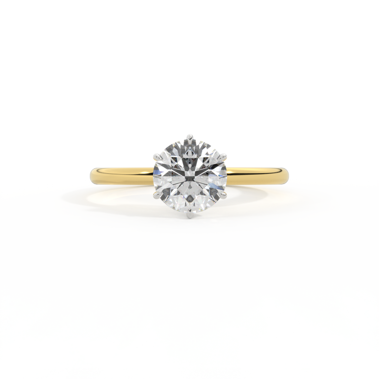 Naturally Mined Diamond Solitaire 18K Yellow Gold Ring (Diamond Pavé) (IGI 604392377)