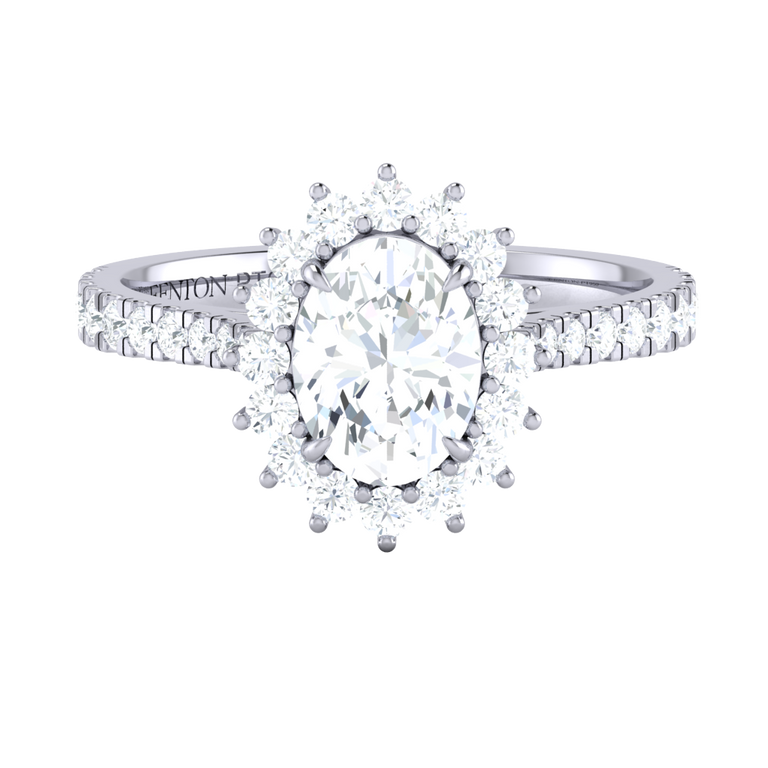 Naturally Mined Diamond Star Platinum Ring (Diamond Pavé) (GIA 2504176805)