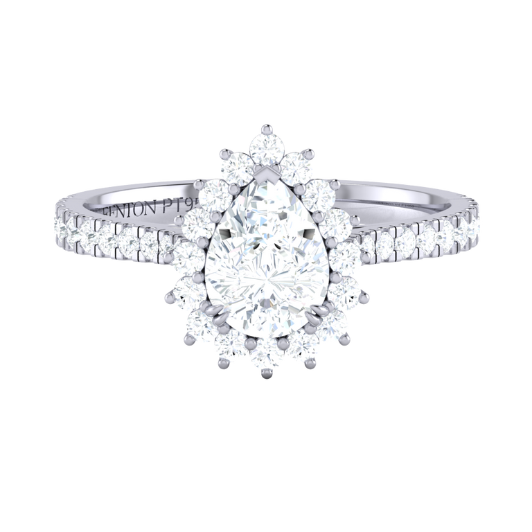 Naturally Mined Diamond Star Platinum Ring (Diamond Pavé) (GIA 5446593557)