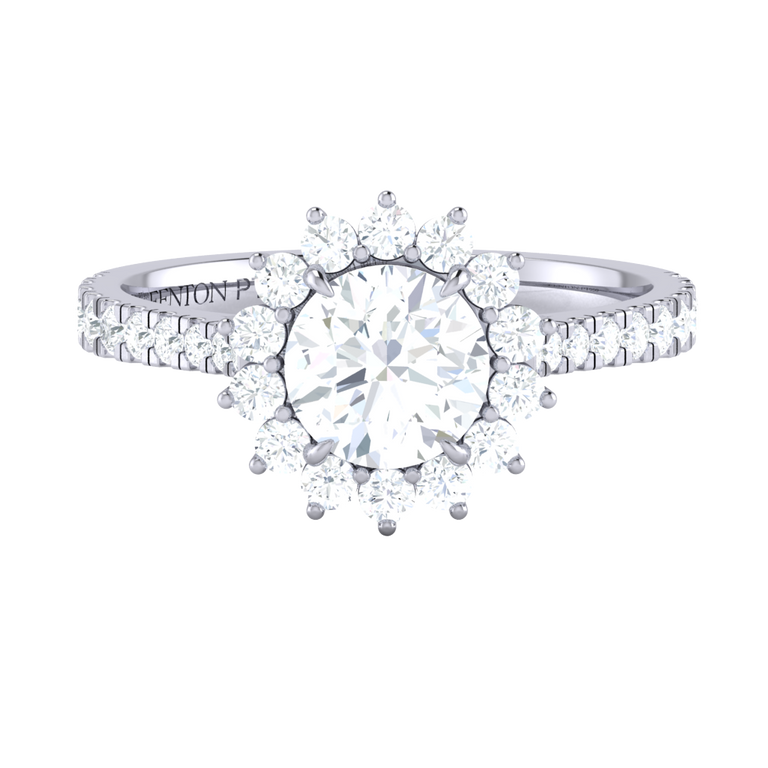 Naturally Mined Diamond Star Platinum Ring (Diamond Pavé) (GIA 6455414265)