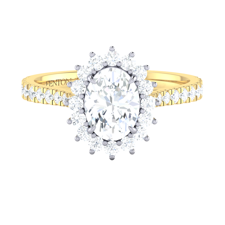 Naturally Mined Diamond Star 18K Yellow Gold Ring (Diamond Pavé) (GIA 6475058805)