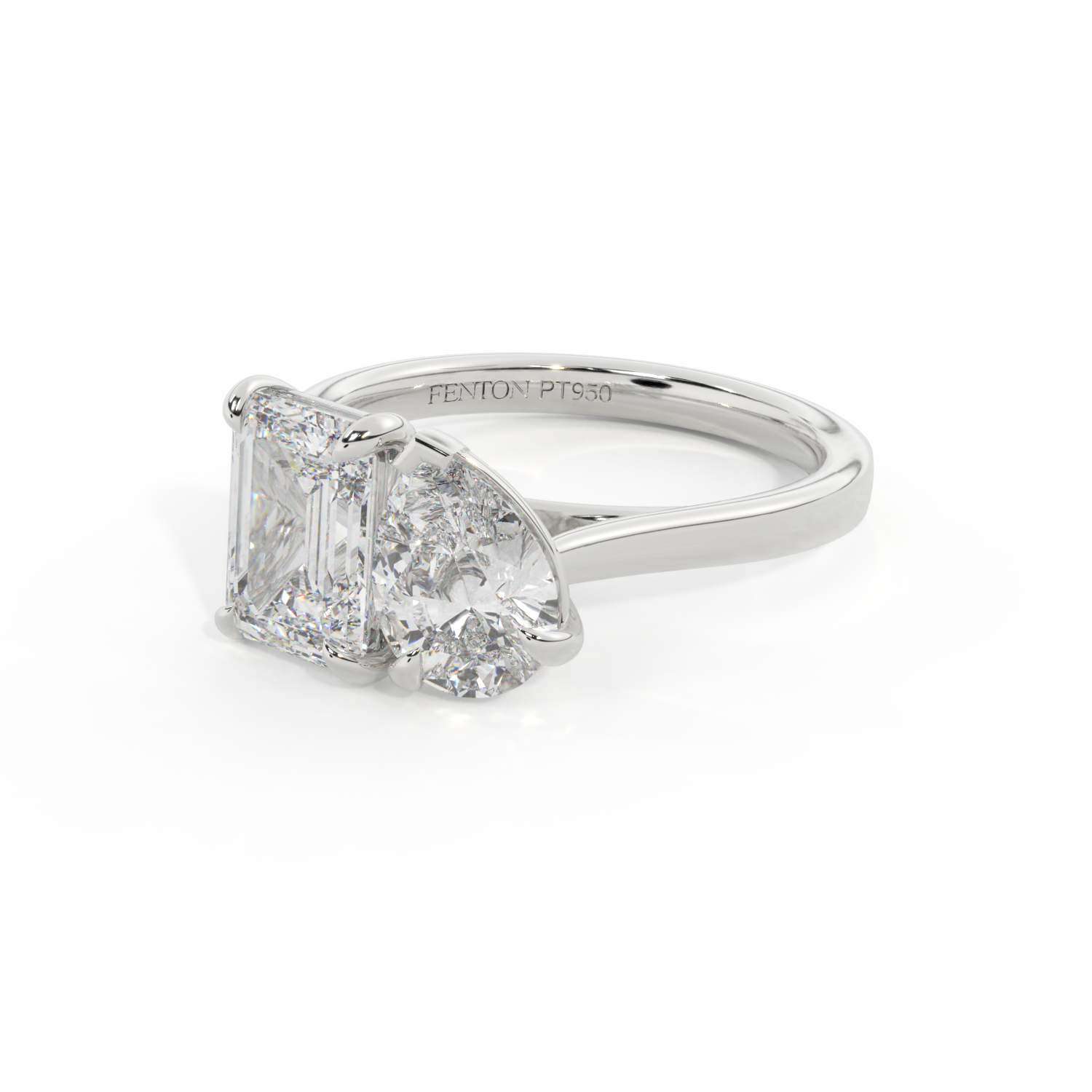 Lab Grown Diamond Toi Et Moi Emerald Diamond Platinum Ring