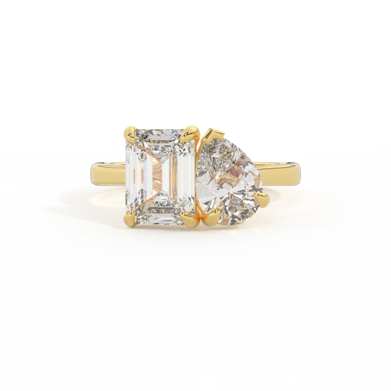 Treasure Box Lab Grown Diamond Toi Et Moi 18K Yellow Gold Big