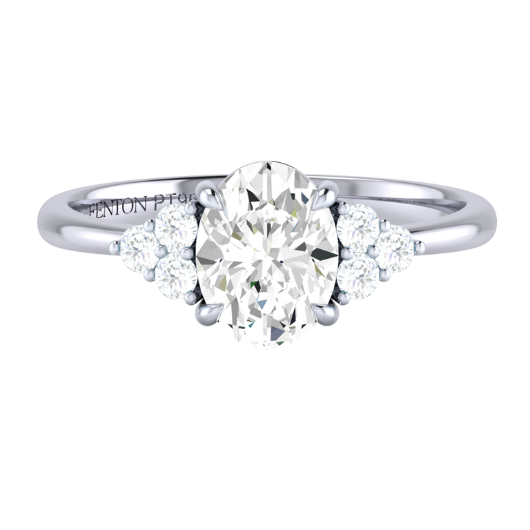 Naturally Mined Diamond Trefoil Platinum Ring (GIA 7452669008)