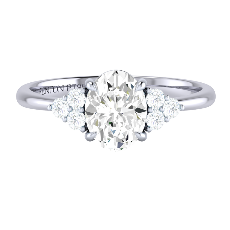 Naturally Mined Diamond trefoil Ring (GIA 6452999301)