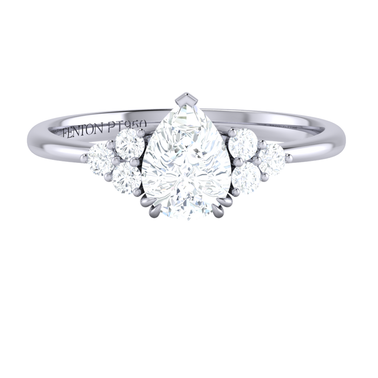 Lab Grown Diamond Trefoil Platinum Ring (IGI LG502108675)