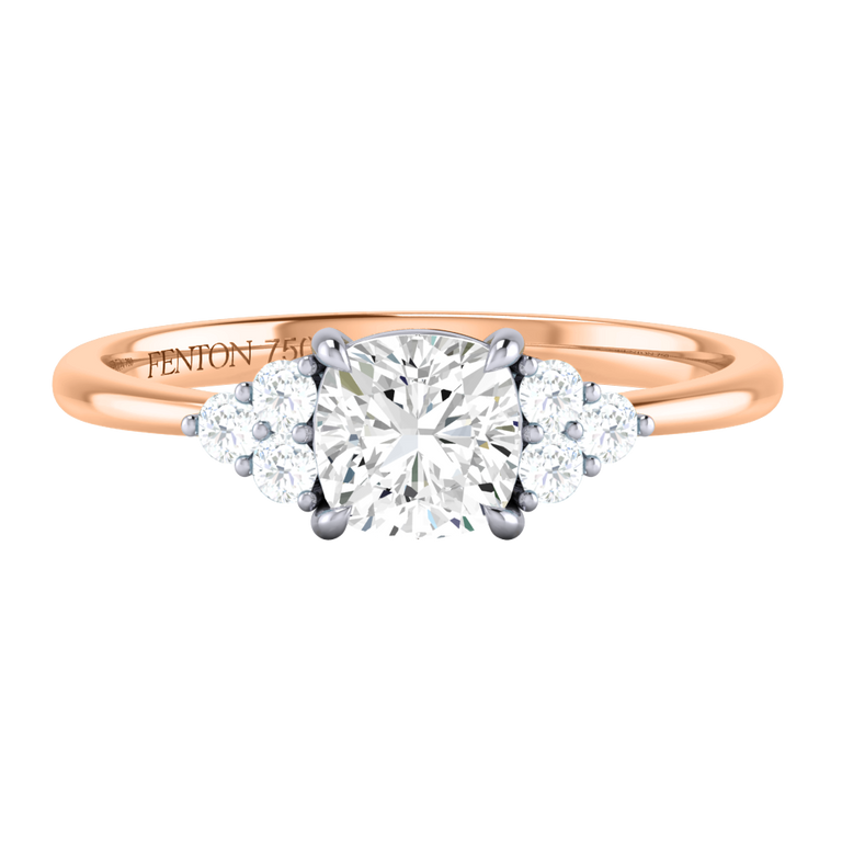 Lab Grown Diamond Trefoil 18K Rose Gold Ring (IGI LG653439513)