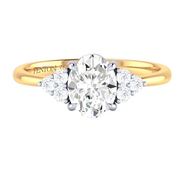 Naturally Mined Diamond Trefoil 18K Yellow Gold Ring (GIA 2476467668)