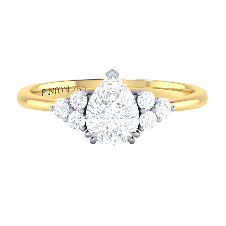 Lab Grown Diamond Trefoil 18K Yellow Gold Ring (IGI 561253982)