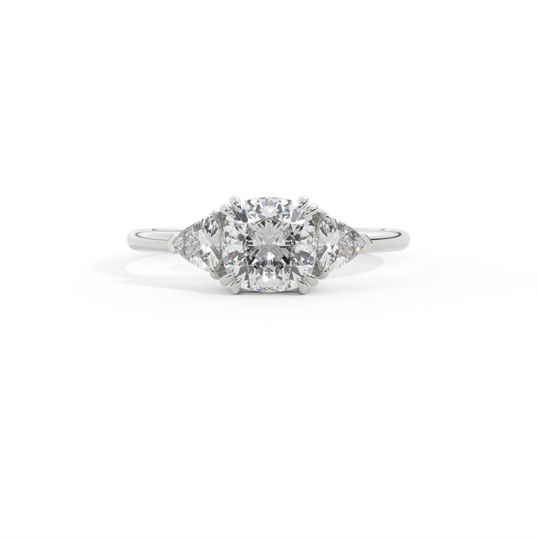 Lab Grown Diamond Trilogy Platinum Ring (Diamond Pavé) (IGI LG650411945)
