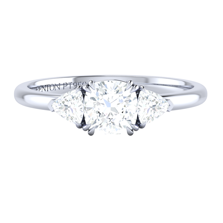Naturally Mined Diamond trilogy Ring (GIA 7386852406)