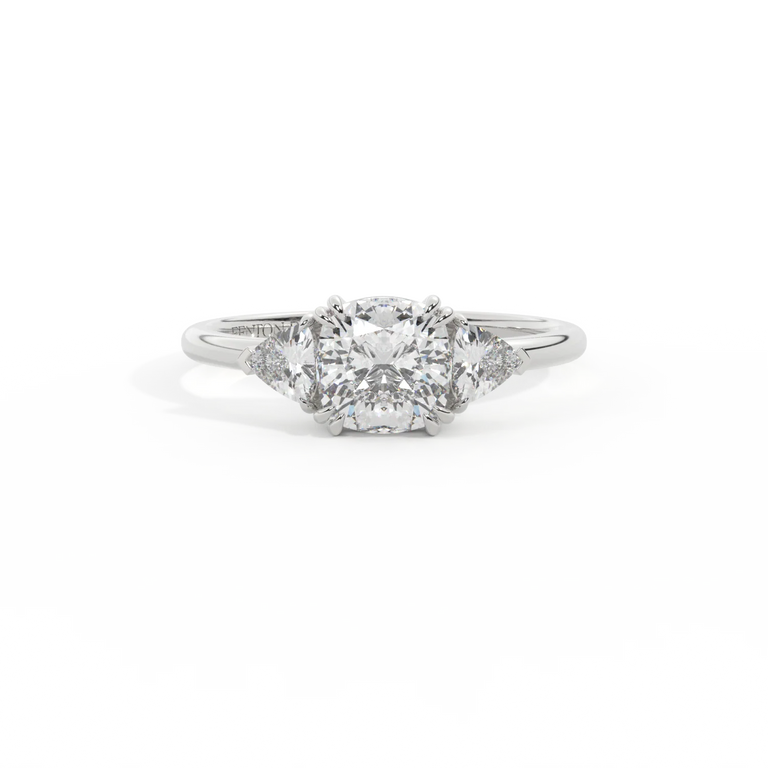 Treasure Box Lab Grown Diamond Trilogy Cushion Platinum 2ct