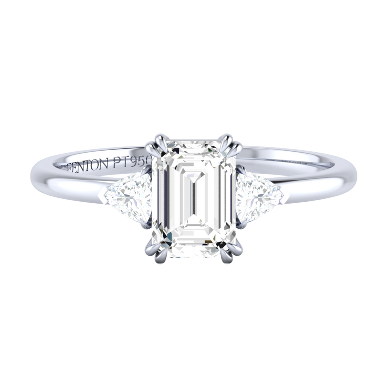 Naturally Mined Diamond Trilogy Platinum Ring (GIA 6395673174)