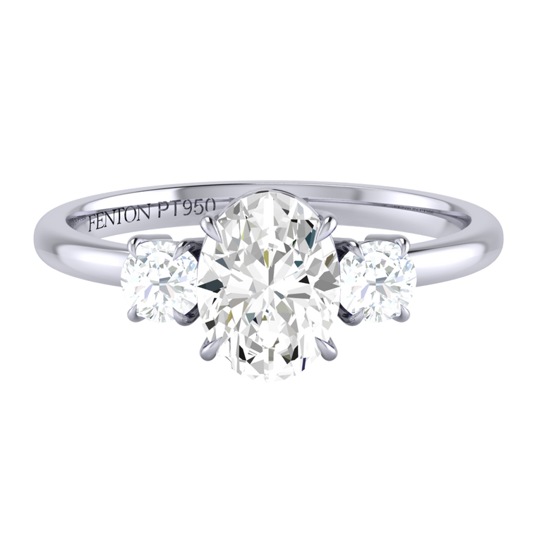 Naturally Mined Diamond Trilogy Platinum Ring (GIA 2506883222)